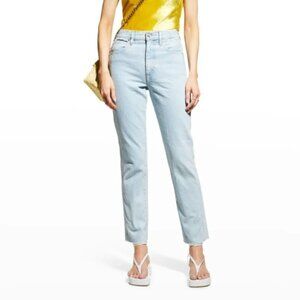 SLVRLAKE Hero High Rise Straight Leg Ankle Jeans